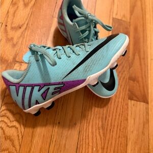 Nike Teal and Purple Soccer Cleats